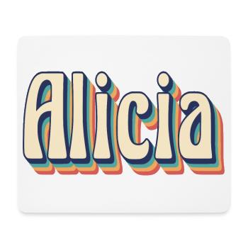 Vintage Retro Alicia T-Shirt T-Shirt Geschenkidee - Mousepad (Querformat) - Weiß - Vorne