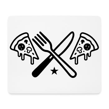 Couverts à pizza - Tapis de souris (format paysage) - blanc - Devant