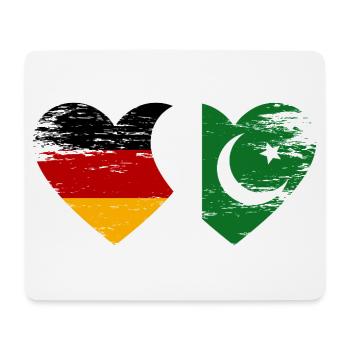 Germany Pakistan Flag Heart Used - Mouse Pad (horizontal) - white - Front