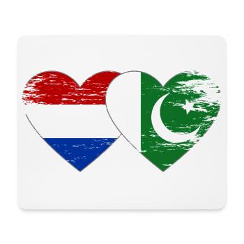 Holland Pakistan Flag Heart - Mouse Pad (horizontal) - white - Front