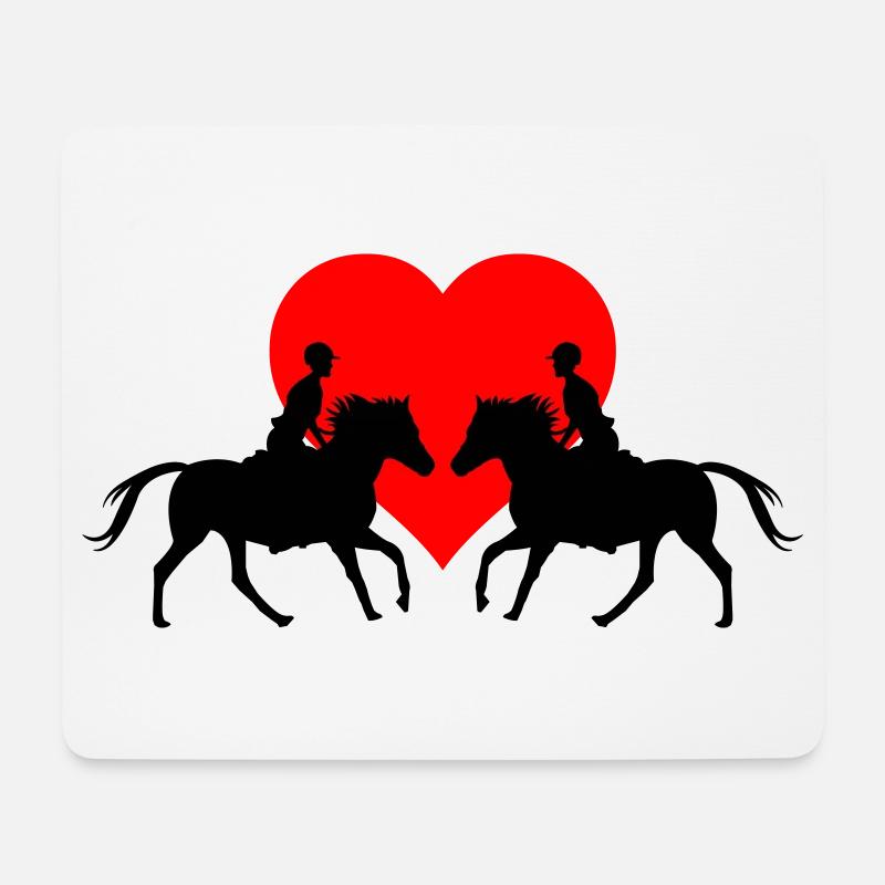 Herzreiter Paare im Herzen - Mousepad (Querformat) - Weiß
