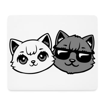 Süße Kätzchen Cooles Katerpaar Schwarz-Weiß Katzen - Mousepad (Querformat) - Weiß - Vorne