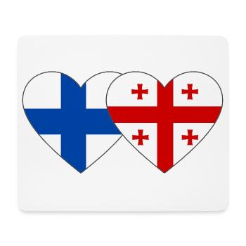 Cœur du drapeau de la Finlande Géorgie - Tapis de souris (format paysage) - blanc - Devant