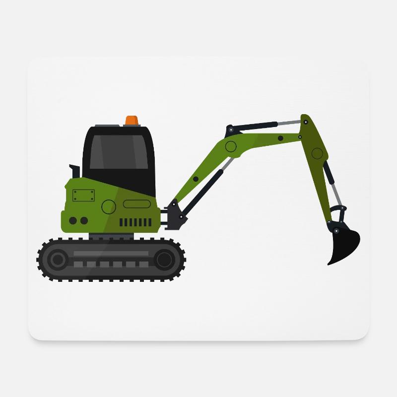 Bagger - Mousepad (Querformat) - Weiß