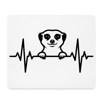 Illustration du battement de cœur de Suricate - Tapis de souris (format paysage) - blanc - Devant