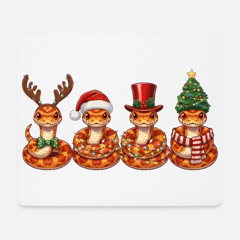 Kornnatter Weihnachtsmann Weihnachtsbeleuchtung - Mousepad (Querformat) - Weiß