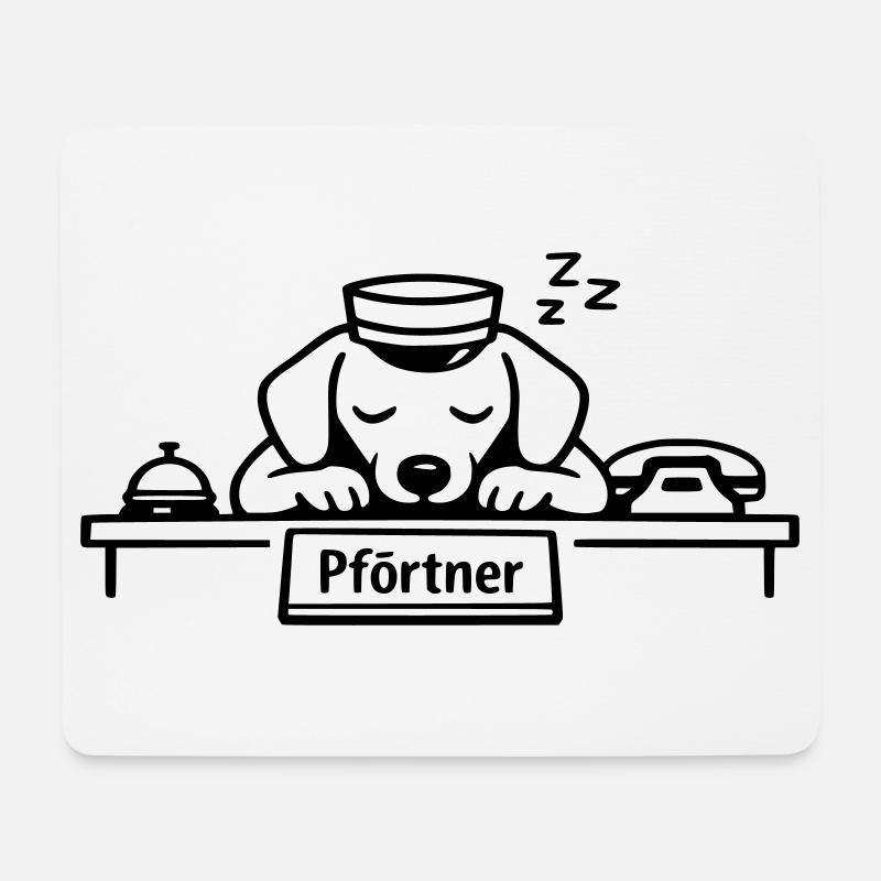 pförtner hund schlafen - Mousepad (Querformat) - Weiß