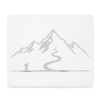 Randonnée Montagnes Randonnée Randonneurs Nature en plein air Forêt - Tapis de souris (format paysage) - blanc - Devant