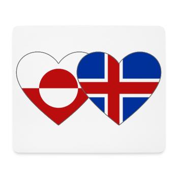 Drapeau du Groenland Danemark Cœur - Tapis de souris (format paysage) - blanc - Devant