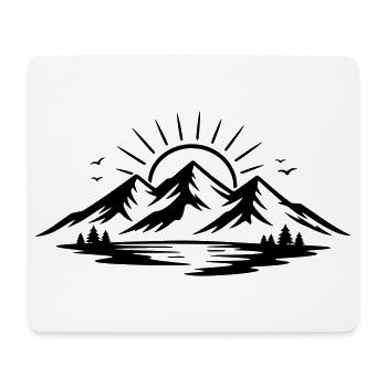 Berglandschaft  - Mousepad (Querformat) - Weiß - Vorne