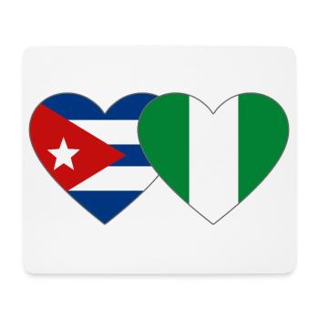 Kuba Nigeria Flagge Herzflagge - Mousepad (Querformat) - Weiß - Vorne