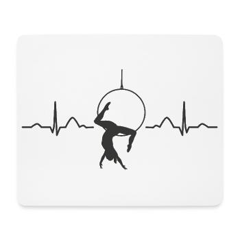 Aerialist Heartbeat Aerial Ring Lyra Air Ring - Mouse Pad (horizontal) - white - Front