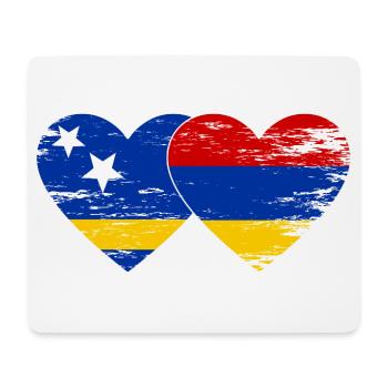 Curacao Armenia flag heart used - Mouse Pad (horizontal) - white - Front