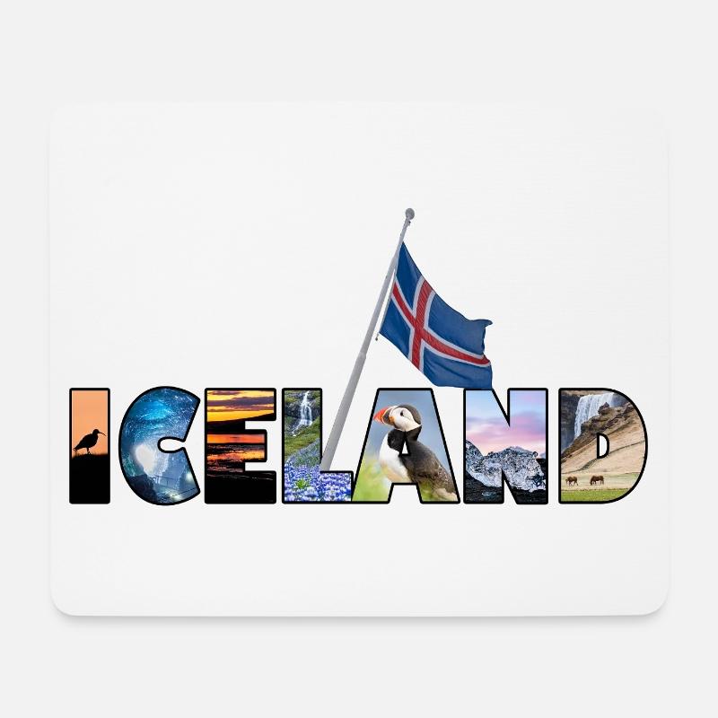 Schriftzug Iceland - Mousepad (Querformat) - Weiß