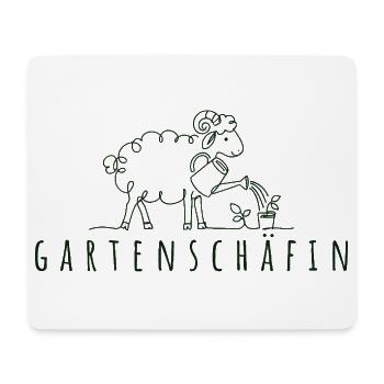 Gartenschäfin Minimalistisches Schaf mit Gießkanne - Mousepad (Querformat) - Weiß - Vorne
