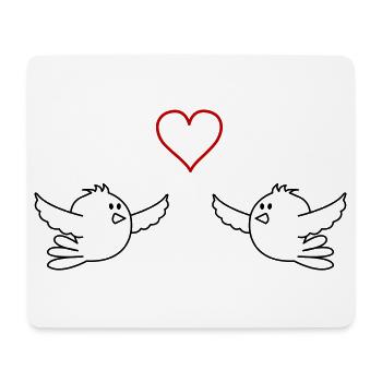Vögel Verliebt - Mousepad (Querformat) - Weiß - Vorne