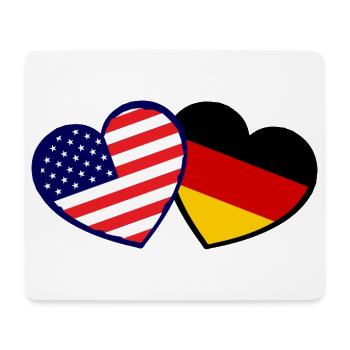 Double Nations Heart USA-Germany - Mouse Pad (horizontal) - white - Front