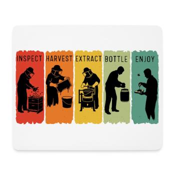 Retro Beekeeping Steps Honigbienenzucht Imker - Mousepad (Querformat) - Weiß - Vorne