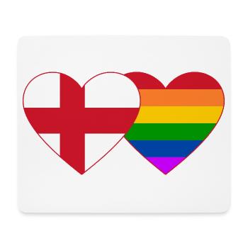 England Regenbogen Flagge Herz - Mousepad (Querformat) - Weiß - Vorne