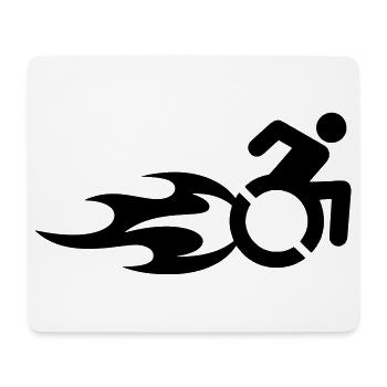 Wheelchair user with flames # - Mouse Pad (horizontal) - white - Front