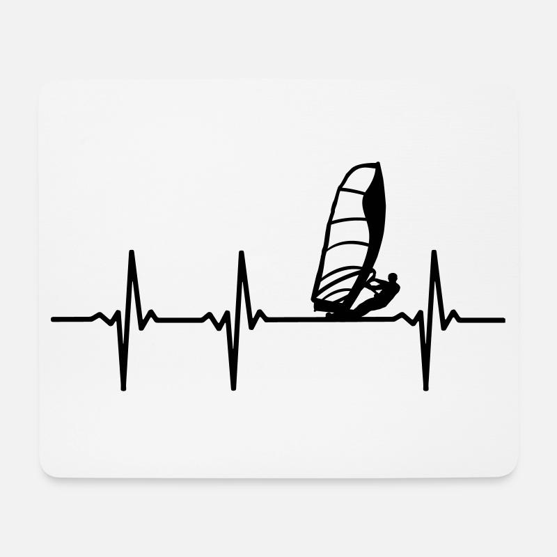 Windsurfer EKG - Mousepad (Querformat) - Weiß