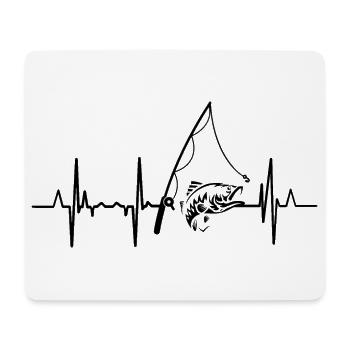 Fishing heart line - Mouse Pad (horizontal) - white - Front