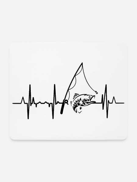 Fischerei Herzlinie - Mousepad (Querformat) - Weiß