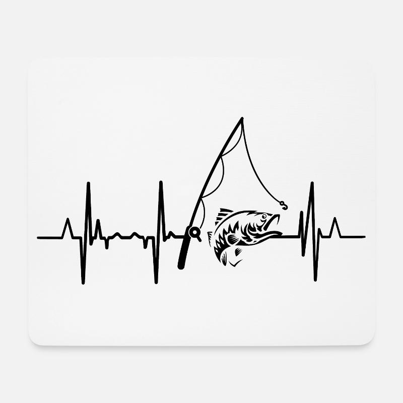 Fischerei Herzlinie - Mousepad (Querformat) - Weiß