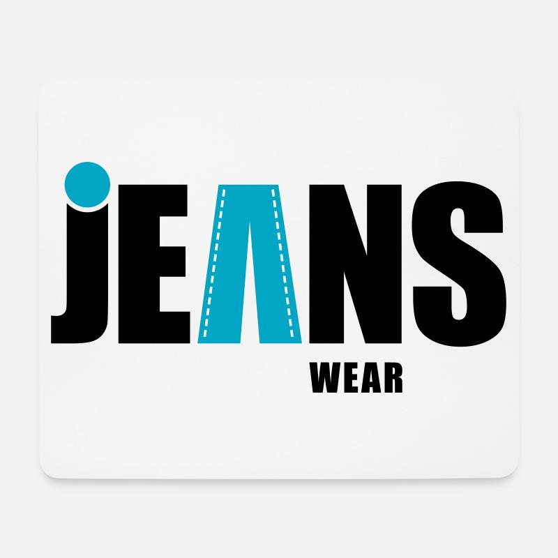 jeans wear mit punkt - Mousepad (Querformat) - Weiß