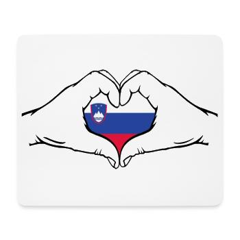 Slovenia Flag Heart Shape - Mouse Pad (horizontal) - white - Front