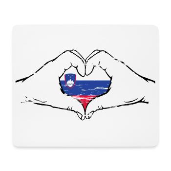 Slowenien Flagge Herzform used - Mousepad (Querformat) - Weiß - Vorne