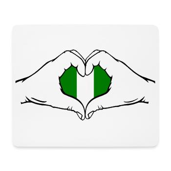 Nigeria Flagge Herzform - Mousepad (Querformat) - Weiß - Vorne