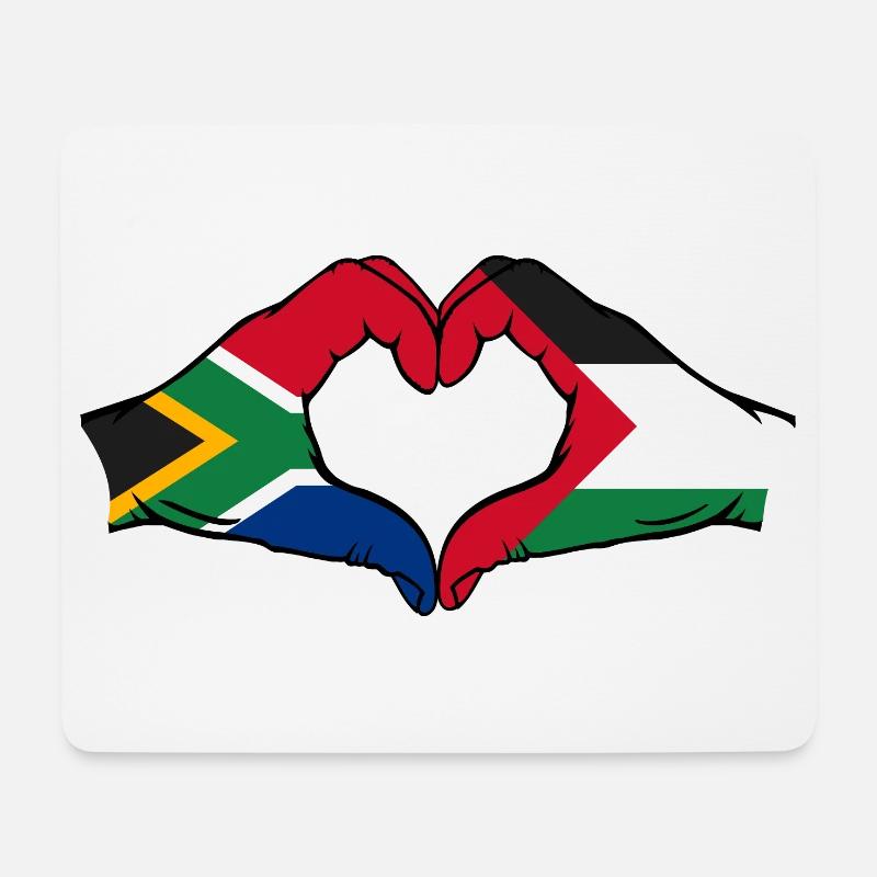 Südafrika Palästina Flagge Hände Herzform - Mousepad (Querformat) - Weiß