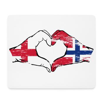 Angleterre Norvège drapeau mains forme coeur utilisé - Tapis de souris (format paysage) - blanc - Devant