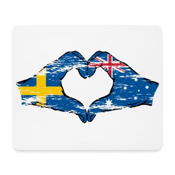 Schweden Australien Flagge Herzform used - Mousepad (Querformat) - Weiß - Vorne