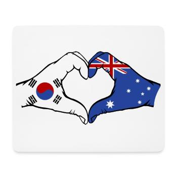 South Korea Australia Hands Heart Shape - Mouse Pad (horizontal) - white - Front
