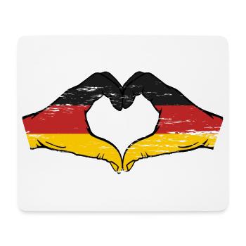 Germany Flag Hands Heart Shape Used - Mouse Pad (horizontal) - white - Front