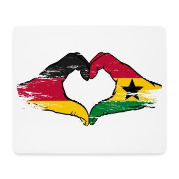 Deutschland Ghana Flagge Hände Herzform used - Mousepad (Querformat) - Weiß - Vorne