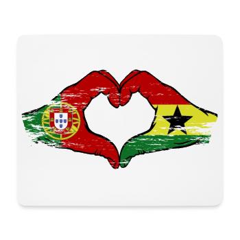 Portugal Ghana Flag Heart - Mouse Pad (horizontal) - white - Front