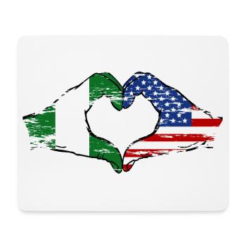 Nigeria USA flag hands heart shape used - Mouse Pad (horizontal) - white - Front