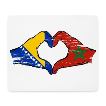Bosnia Morocco flag hands heart shape used - Mouse Pad (horizontal) - white - Front