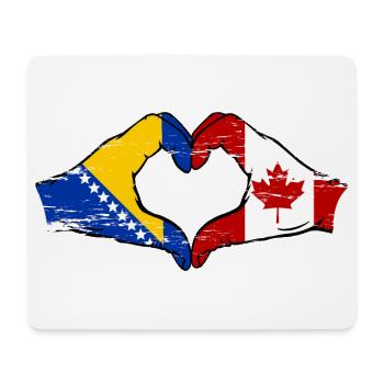 Bosnie Canada drapeau mains forme de coeur utilisé - Tapis de souris (format paysage) - blanc - Devant