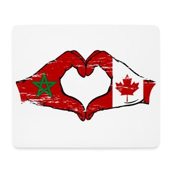 Aiguilles du drapeau du Maroc Canada en forme de coeur utilisé - Tapis de souris (format paysage) - blanc - Devant
