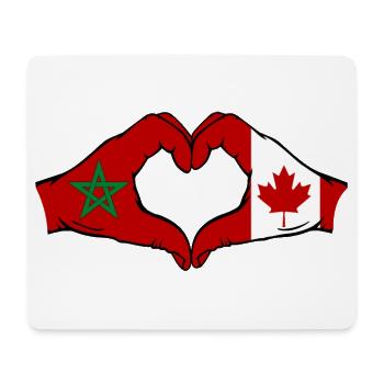 Maroc Canada Drapeau Mains Coeur Forme - Tapis de souris (format paysage) - blanc - Devant