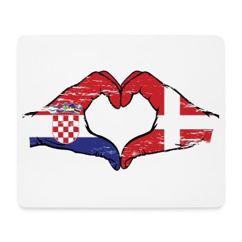Croatie Danemark drapeau mains forme de coeur utilisé - Tapis de souris (format paysage) - blanc - Devant