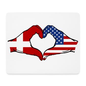 Dänemark USA Flagge Haende Herzform - Mousepad (Querformat) - Weiß - Vorne