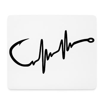 Hameçon Heartbeat - Tapis de souris (format paysage) - blanc - Devant