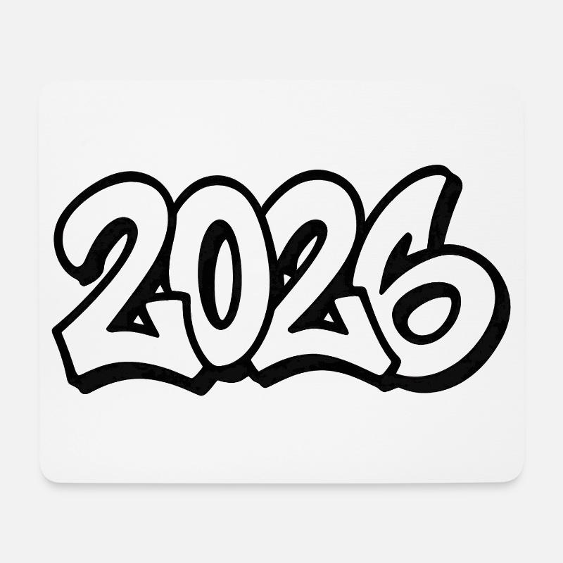 Jahreszahl 2026 Graffiti Design - Mousepad (Querformat) - Weiß