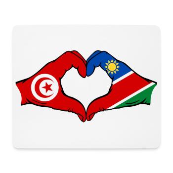 Tunisia Namibia Flag Hands Heart Shape Used - Mouse Pad (horizontal) - white - Front