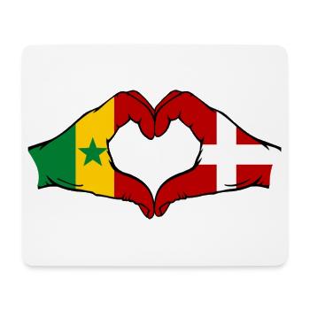 Senegal Dänemark Flagge Hände Herzform - Mousepad (Querformat) - Weiß - Vorne